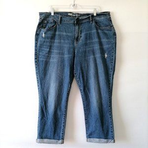 Old Navy Womens Blue High Rise Distressed The Sweetheart Straight Jeans Size 16